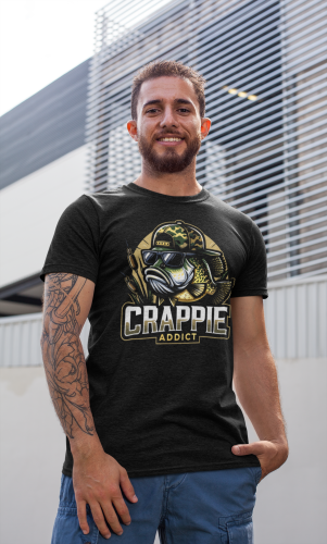 MĘSKA KOSZULKA WĘDKARSKA DLA WĘDKARZA NA RYBY CRAPPIE ADDICT 9
