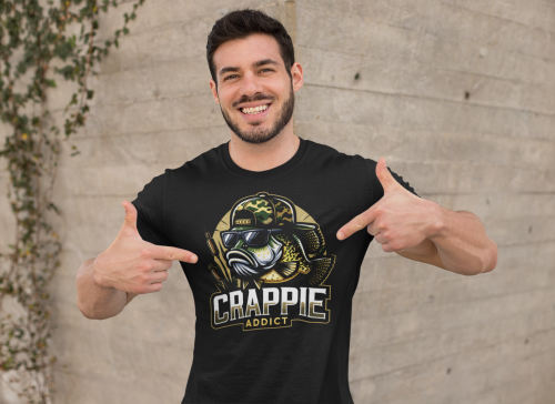 MĘSKA KOSZULKA WĘDKARSKA DLA WĘDKARZA NA RYBY CRAPPIE ADDICT 7