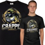 MĘSKA KOSZULKA WĘDKARSKA DLA WĘDKARZA NA RYBY CRAPPIE ADDICT