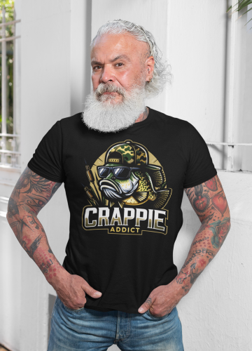 MĘSKA KOSZULKA WĘDKARSKA DLA WĘDKARZA NA RYBY CRAPPIE ADDICT 8