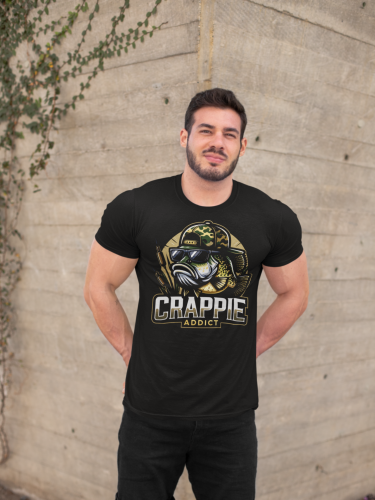 MĘSKA KOSZULKA WĘDKARSKA DLA WĘDKARZA NA RYBY CRAPPIE ADDICT 10