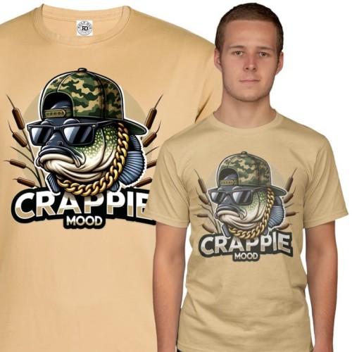 MĘSKA KOSZULKA WĘDKARSKA DLA WĘDKARZA NA RYBY CRAPPIE MOOD 1
