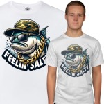 MĘSKA KOSZULKA WĘDKARSKA DLA WĘDKARZA NA RYBY FEELIN' SALTY