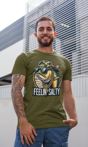 MĘSKA KOSZULKA WĘDKARSKA DLA WĘDKARZA NA RYBY FEELIN' SALTY 9