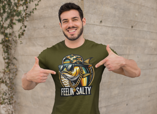 MĘSKA KOSZULKA WĘDKARSKA DLA WĘDKARZA NA RYBY FEELIN' SALTY 8