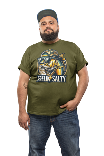 MĘSKA KOSZULKA WĘDKARSKA DLA WĘDKARZA NA RYBY FEELIN' SALTY 5