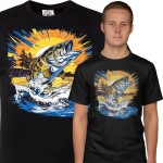 MĘSKA KOSZULKA WĘDKARSKA DLA WĘDKARZA NA RYBY FISH96