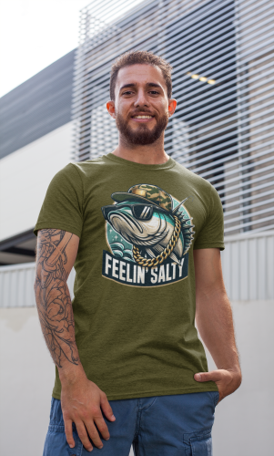 MĘSKA KOSZULKA WĘDKARSKA DLA WĘDKARZA NA RYBY FEELIN' SALTY FISH97 9
