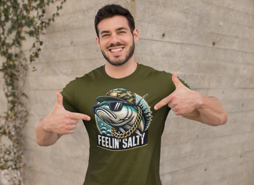 MĘSKA KOSZULKA WĘDKARSKA DLA WĘDKARZA NA RYBY FEELIN' SALTY FISH97 8