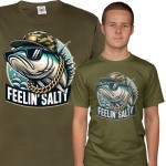 MĘSKA KOSZULKA WĘDKARSKA DLA WĘDKARZA NA RYBY FEELIN' SALTY FISH97