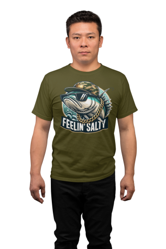 MĘSKA KOSZULKA WĘDKARSKA DLA WĘDKARZA NA RYBY FEELIN' SALTY FISH97 4