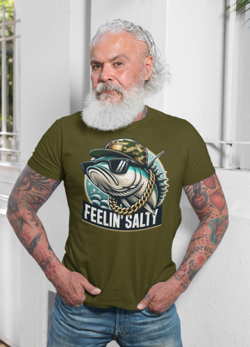 MĘSKA KOSZULKA WĘDKARSKA DLA WĘDKARZA NA RYBY FEELIN' SALTY FISH97 7
