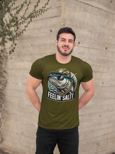 MĘSKA KOSZULKA WĘDKARSKA DLA WĘDKARZA NA RYBY FEELIN' SALTY FISH97 10