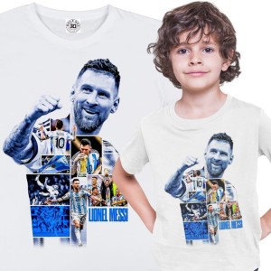 DZIECIĘCA BAWEŁNIANA KOSZULKA NA PREZENT PIŁKA NOŻNA LIONEL MESSI ARGENTYNA