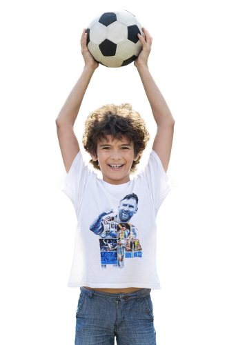 DZIECIĘCA BAWEŁNIANA KOSZULKA NA PREZENT PIŁKA NOŻNA LIONEL MESSI ARGENTYNA 4