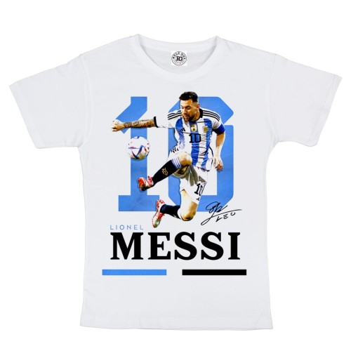 DZIECIĘCA BAWEŁNIANA KOSZULKA NA PREZENT PIŁKA NOŻNA LIONEL MESSI ARGENTYNA 2