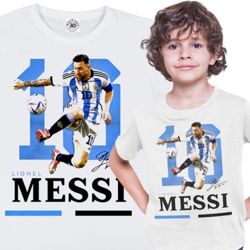 DZIECIĘCA BAWEŁNIANA KOSZULKA NA PREZENT PIŁKA NOŻNA LIONEL MESSI ARGENTYNA 1