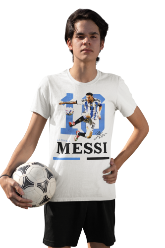 DZIECIĘCA BAWEŁNIANA KOSZULKA NA PREZENT PIŁKA NOŻNA LIONEL MESSI ARGENTYNA 4