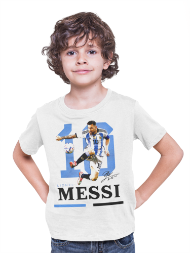 DZIECIĘCA BAWEŁNIANA KOSZULKA NA PREZENT PIŁKA NOŻNA LIONEL MESSI ARGENTYNA 3