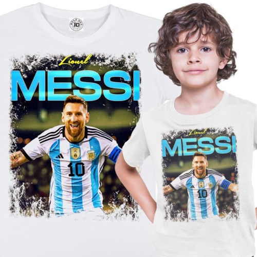 DZIECIĘCA BAWEŁNIANA KOSZULKA NA PREZENT PIŁKA NOŻNA LIONEL MESSI ARGENTYNA MESSI09 1