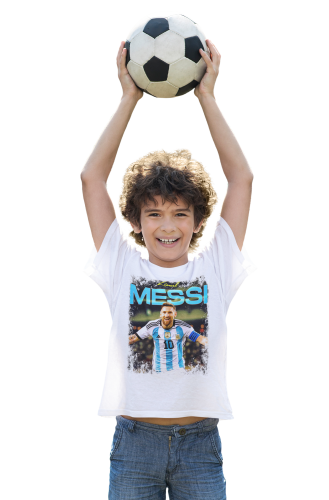 DZIECIĘCA BAWEŁNIANA KOSZULKA NA PREZENT PIŁKA NOŻNA LIONEL MESSI ARGENTYNA MESSI09 5