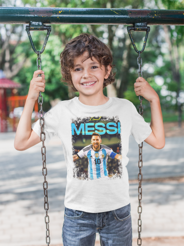 DZIECIĘCA BAWEŁNIANA KOSZULKA NA PREZENT PIŁKA NOŻNA LIONEL MESSI ARGENTYNA MESSI09 6