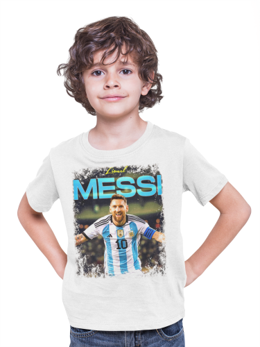 DZIECIĘCA BAWEŁNIANA KOSZULKA NA PREZENT PIŁKA NOŻNA LIONEL MESSI ARGENTYNA MESSI09 3