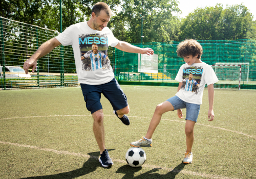 DZIECIĘCA BAWEŁNIANA KOSZULKA NA PREZENT PIŁKA NOŻNA LIONEL MESSI ARGENTYNA MESSI09 9