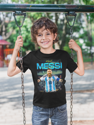DZIECIĘCA BAWEŁNIANA KOSZULKA NA PREZENT PIŁKA NOŻNA LIONEL MESSI ARGENTYNA MESSI10 5