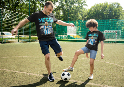 DZIECIĘCA BAWEŁNIANA KOSZULKA NA PREZENT PIŁKA NOŻNA LIONEL MESSI ARGENTYNA MESSI10 10