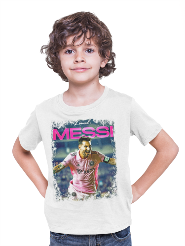 DZIECIĘCA BAWEŁNIANA KOSZULKA NA PREZENT PIŁKA NOŻNA LIONEL MESSI INTER MIAMI 3