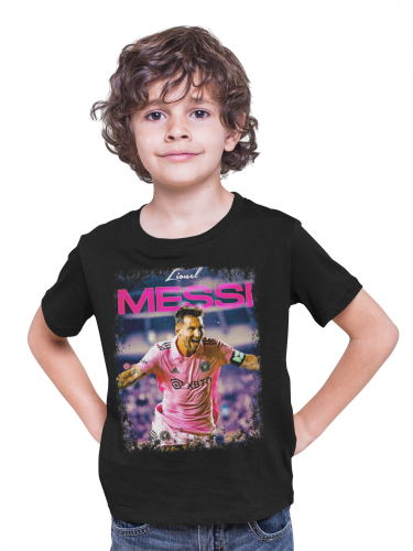 DZIECIĘCA BAWEŁNIANA KOSZULKA NA PREZENT PIŁKA NOŻNA LIONEL MESSI INTER MIAMI 3