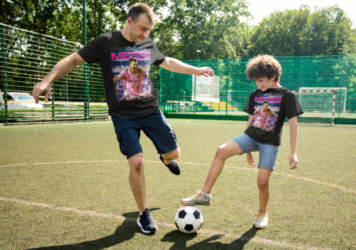 DZIECIĘCA BAWEŁNIANA KOSZULKA NA PREZENT PIŁKA NOŻNA LIONEL MESSI INTER MIAMI 9