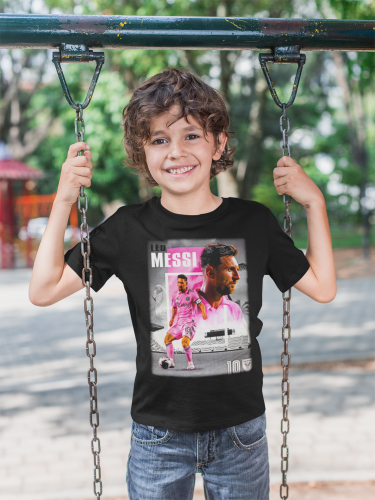 DZIECIĘCA BAWEŁNIANA KOSZULKA NA PREZENT PIŁKA NOŻNA LIONEL MESSI INTER MIAMI MESSI13 5