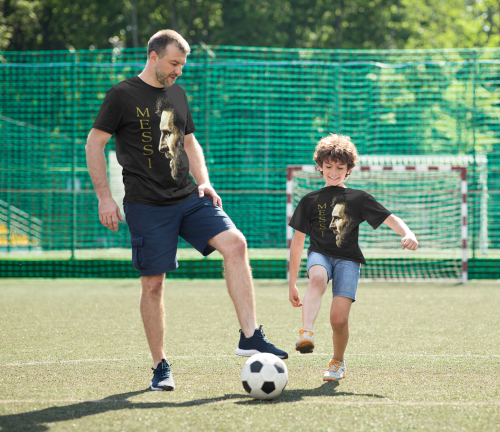 DZIECIĘCA BAWEŁNIANA KOSZULKA NA PREZENT PIŁKA NOŻNA LIONEL MESSI 9