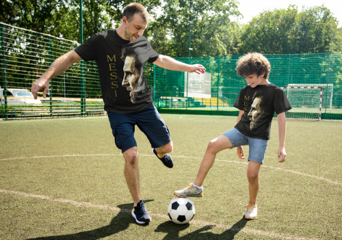 DZIECIĘCA BAWEŁNIANA KOSZULKA NA PREZENT PIŁKA NOŻNA LIONEL MESSI 10