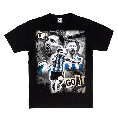 DZIECIĘCA BAWEŁNIANA KOSZULKA NA PREZENT PIŁKA NOŻNA LIONEL MESSI THE GOAT 2