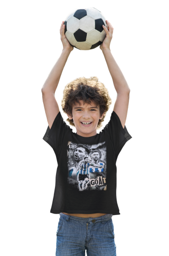 DZIECIĘCA BAWEŁNIANA KOSZULKA NA PREZENT PIŁKA NOŻNA LIONEL MESSI THE GOAT 4