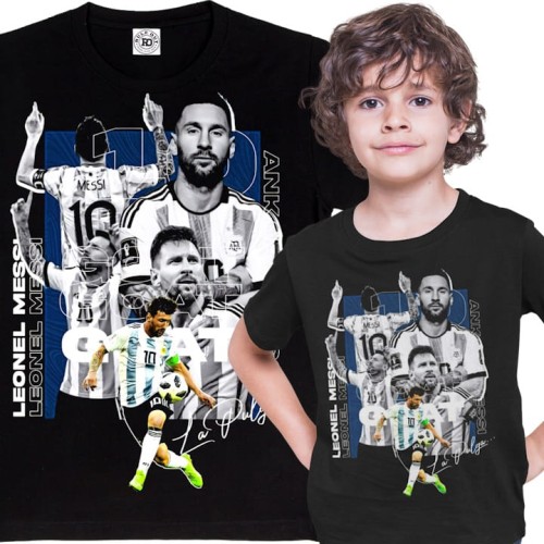DZIECIĘCA BAWEŁNIANA KOSZULKA NA PREZENT PIŁKA NOŻNA LIONEL MESSI LA PULGA 1