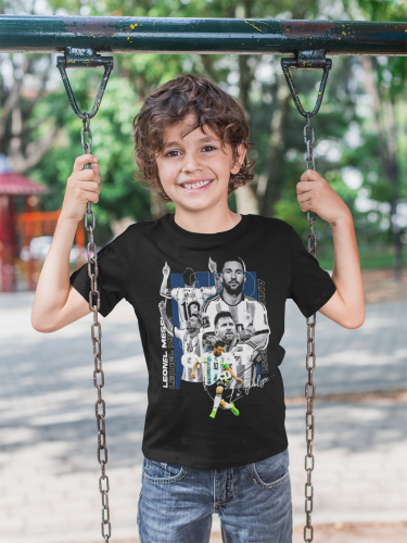 DZIECIĘCA BAWEŁNIANA KOSZULKA NA PREZENT PIŁKA NOŻNA LIONEL MESSI LA PULGA 5