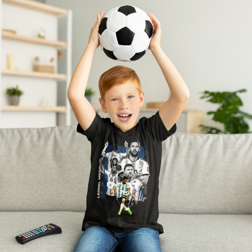 DZIECIĘCA BAWEŁNIANA KOSZULKA NA PREZENT PIŁKA NOŻNA LIONEL MESSI LA PULGA 6