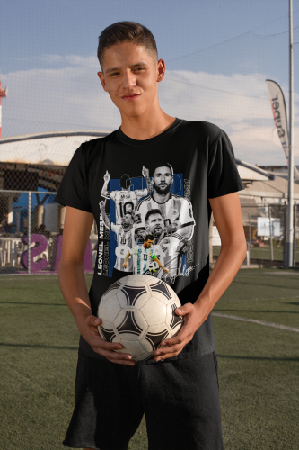 DZIECIĘCA BAWEŁNIANA KOSZULKA NA PREZENT PIŁKA NOŻNA LIONEL MESSI LA PULGA 7