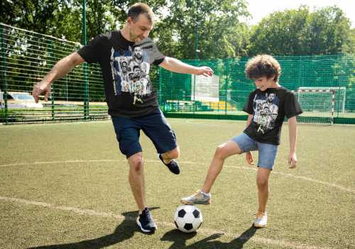 DZIECIĘCA BAWEŁNIANA KOSZULKA NA PREZENT PIŁKA NOŻNA LIONEL MESSI LA PULGA 9