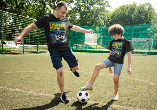 DZIECIĘCA BAWEŁNIANA KOSZULKA NA PREZENT PIŁKA NOŻNA KYLIAN MBAPPE 9