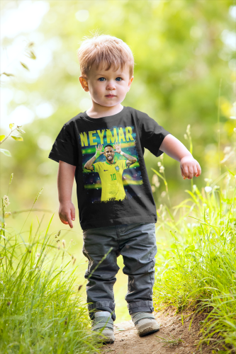 DZIECIĘCA BAWEŁNIANA KOSZULKA NA PREZENT PIŁKA NOŻNA NEYMAR JR 10