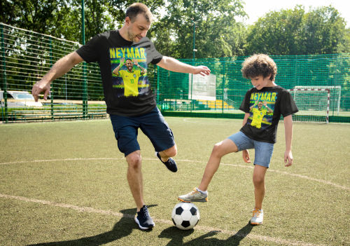 DZIECIĘCA BAWEŁNIANA KOSZULKA NA PREZENT PIŁKA NOŻNA NEYMAR JR 9