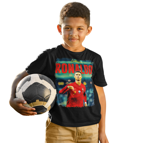 DZIECIĘCA BAWEŁNIANA KOSZULKA NA PREZENT PIŁKA NOŻNA CRISTIANO RONALDO 7