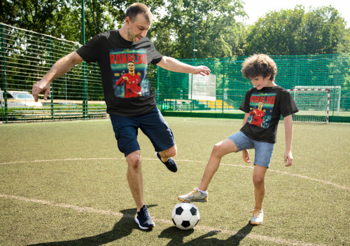 DZIECIĘCA BAWEŁNIANA KOSZULKA NA PREZENT PIŁKA NOŻNA CRISTIANO RONALDO 9