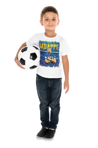 DZIECIĘCA BAWEŁNIANA KOSZULKA NA PREZENT PIŁKA NOŻNA KYLIAN MBAPPE 4