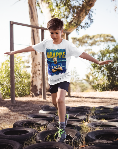 DZIECIĘCA BAWEŁNIANA KOSZULKA NA PREZENT PIŁKA NOŻNA KYLIAN MBAPPE 9